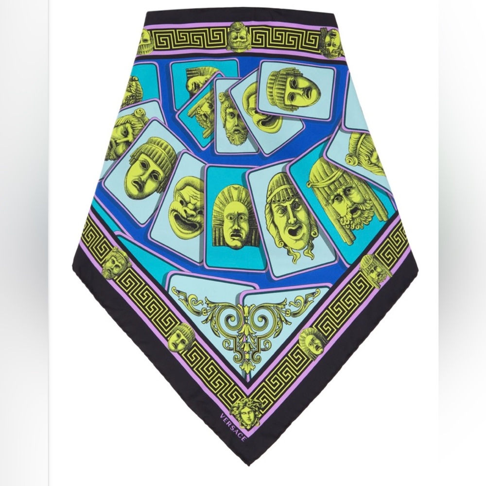 NWT Versace Le Maschere Silk scarf